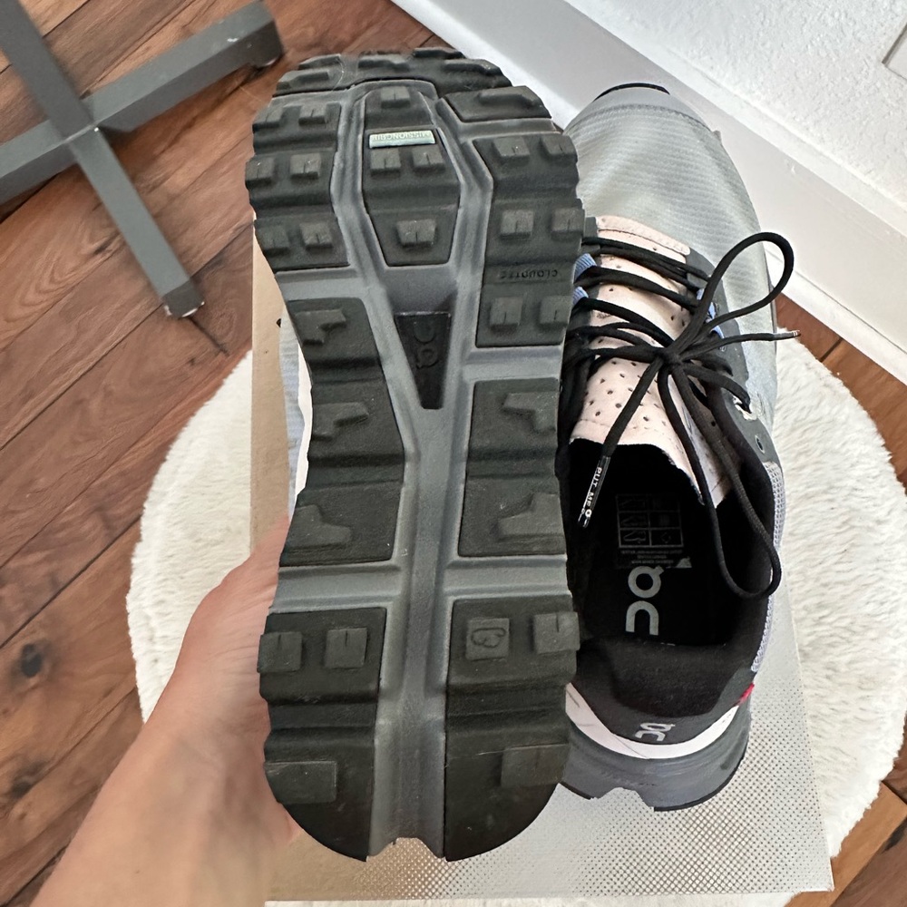 On Running Women's Gray Black Pink Trail Sneakers - Picture 9 of 10